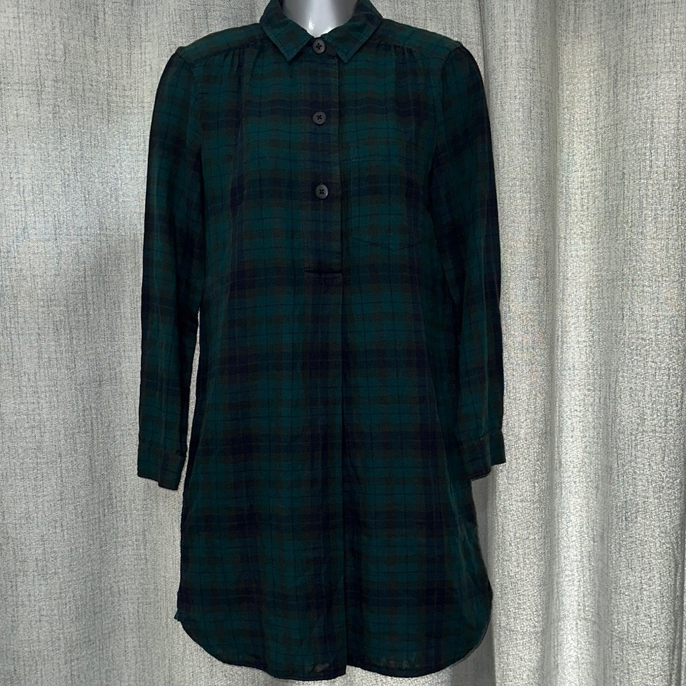 Madewell Plaid Green Dress size S